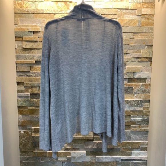 Vince Ribbed Open Front Wool Blend Cardigan - Picture 9 of 9